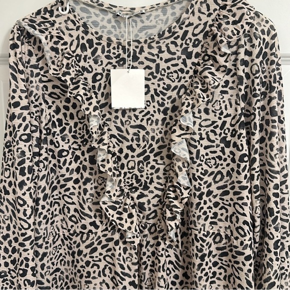 Ara Neutral Leopard-Print Ruffle Maxi Dress - Picture 2 of 3